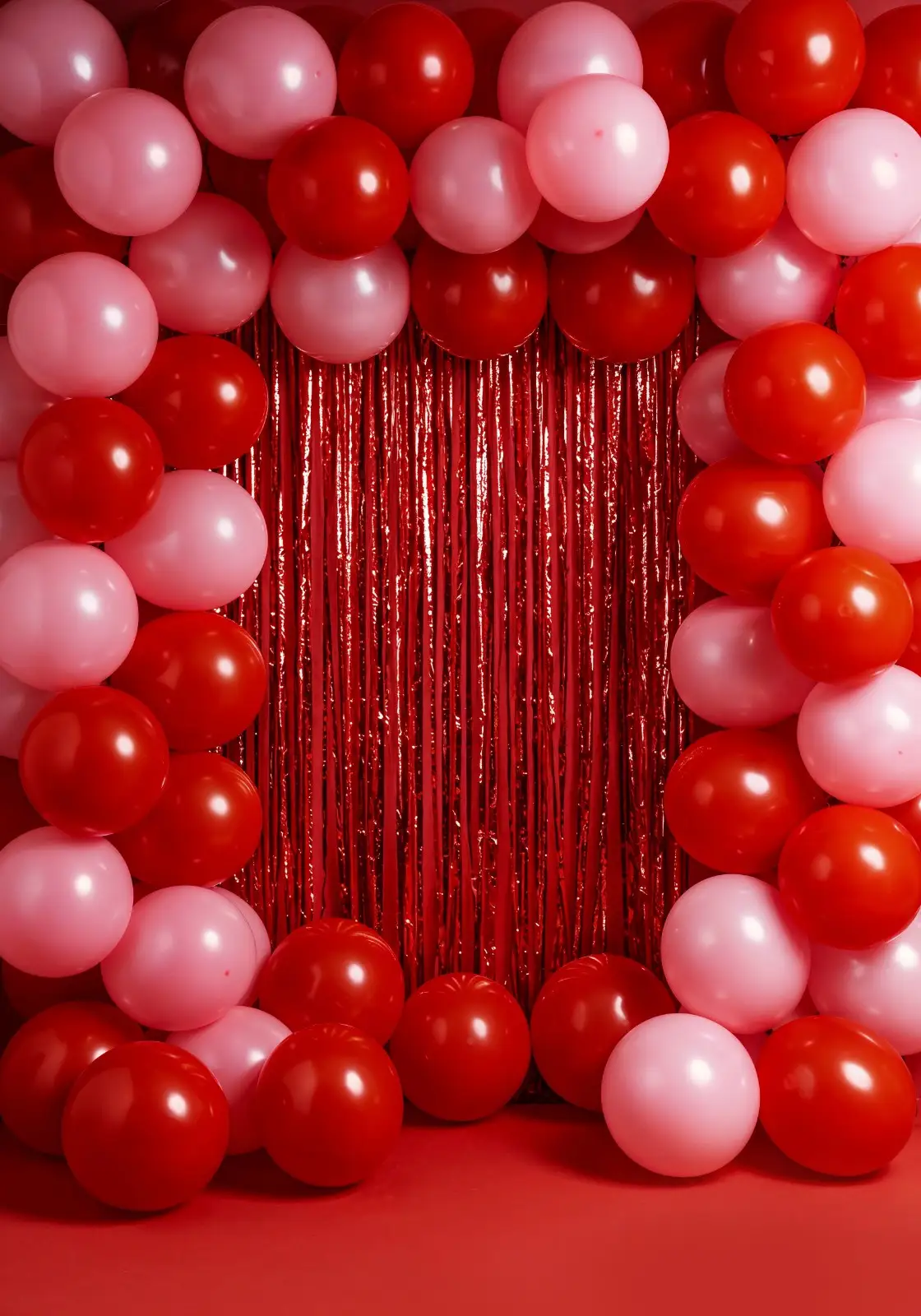 Red Pink Balloon Decoration Backdrop