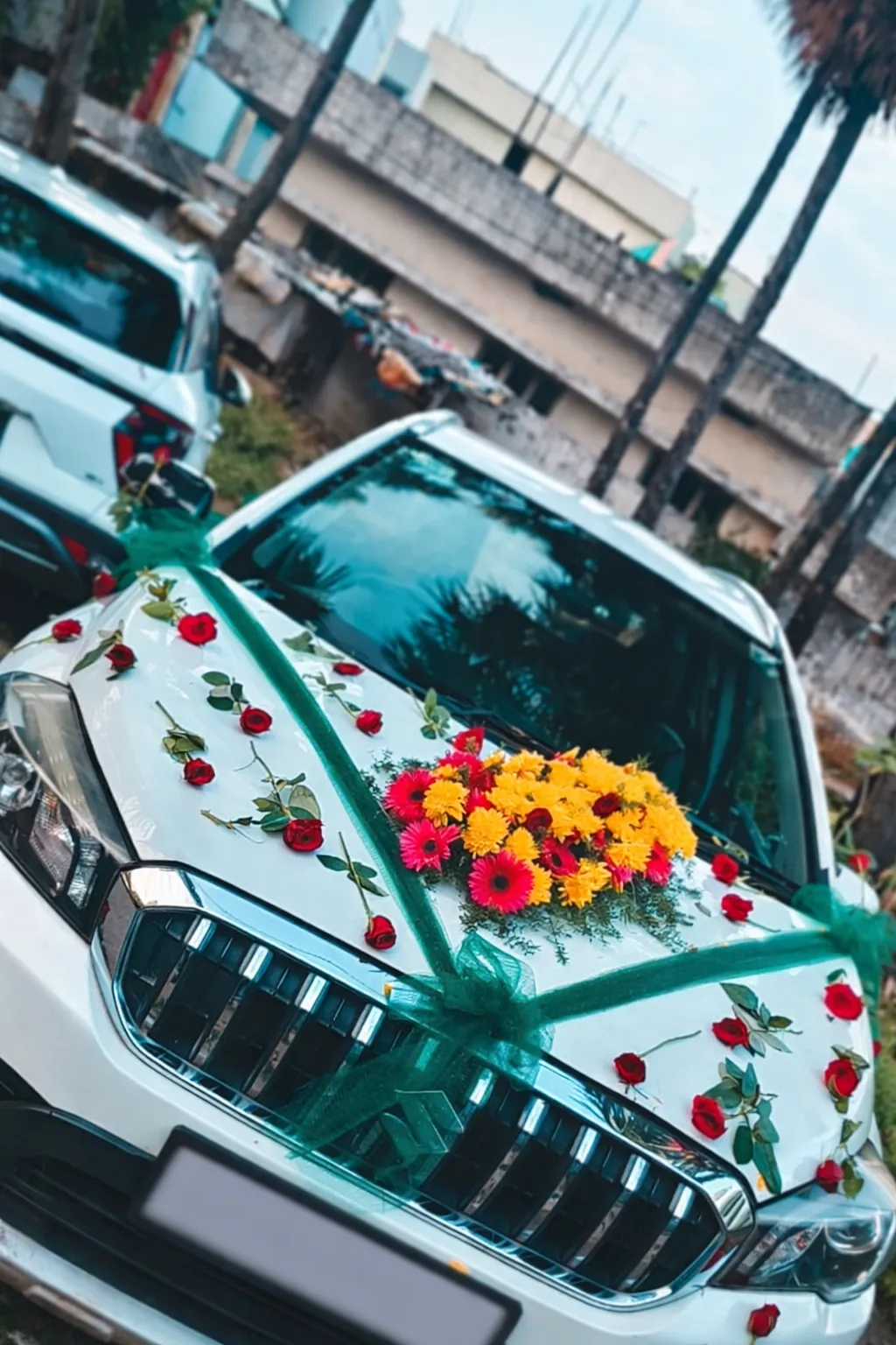 Indian Wedding Car Decoration with Flowers