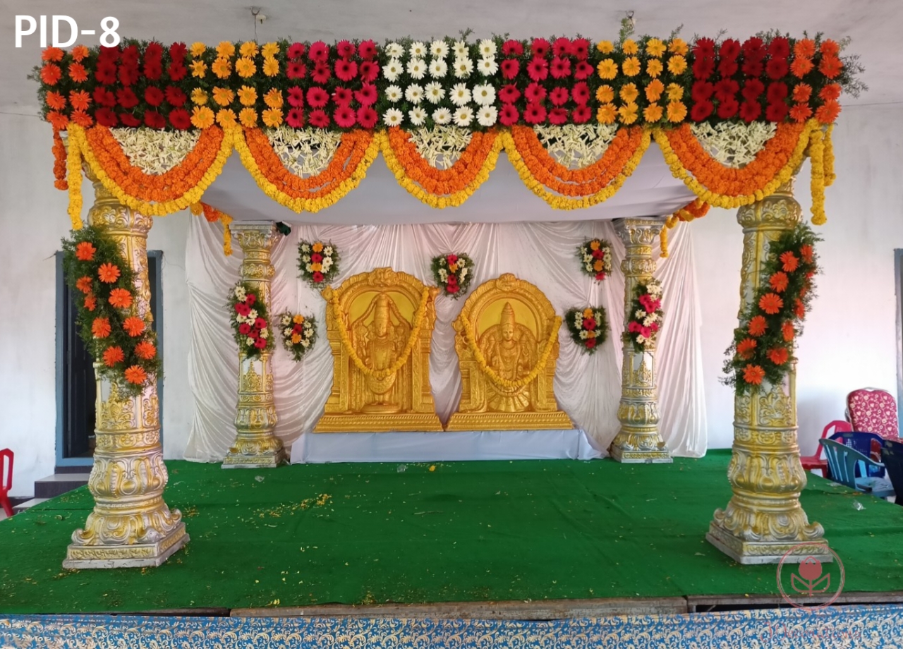 Elegant marriage setup with roses and silk fabric - Design PID8