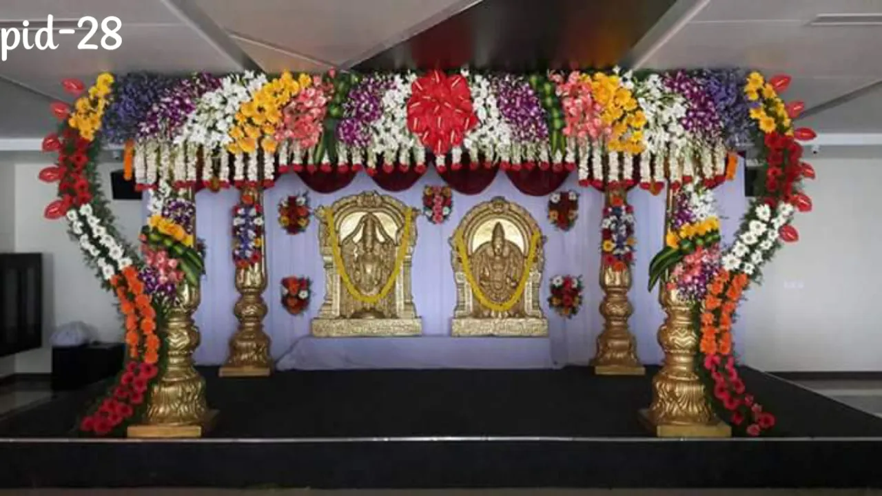Wedding Stage Decoration with Floral Backdrop